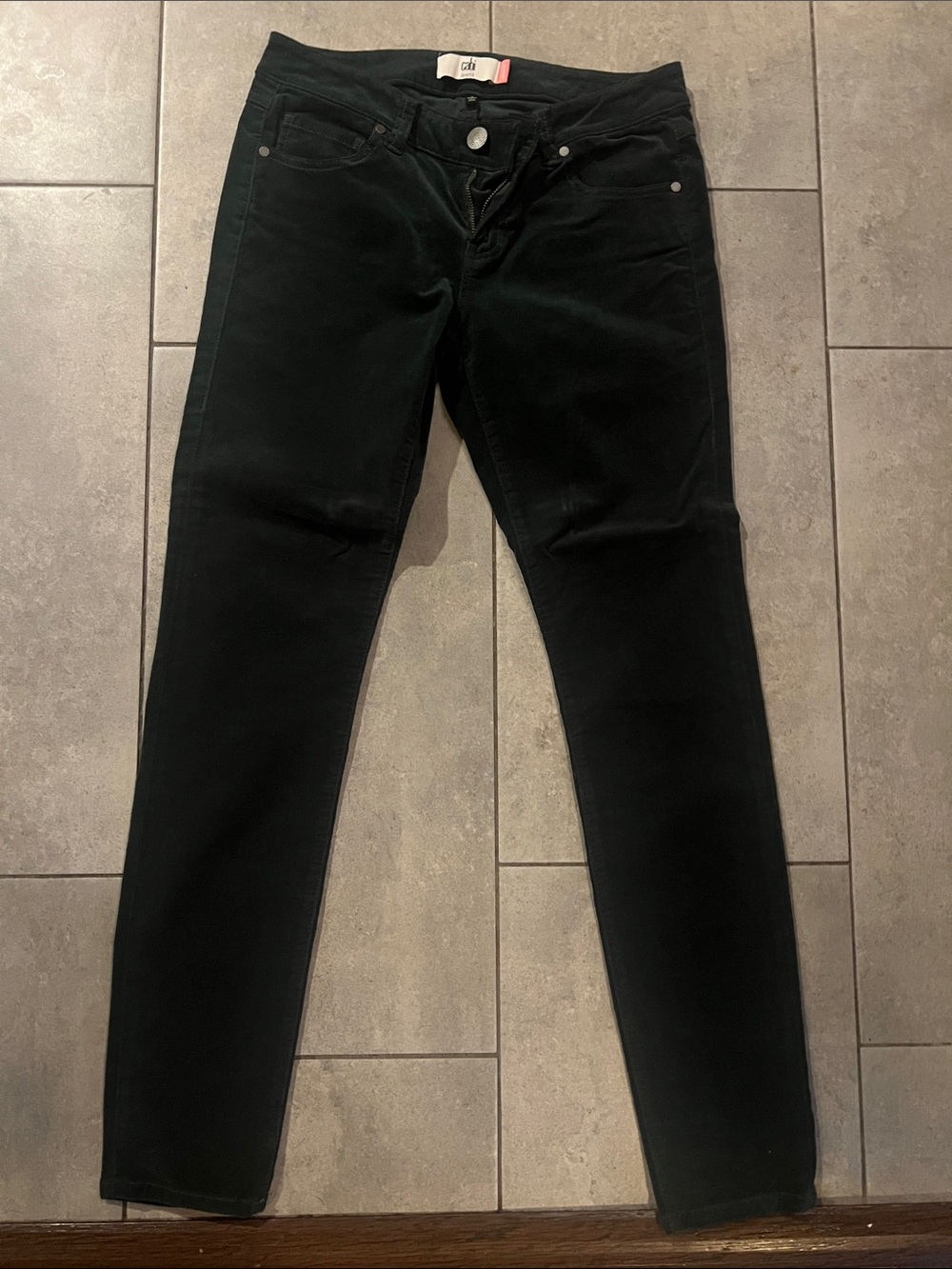 CAbi Dark Green Slim Skinny Jeans